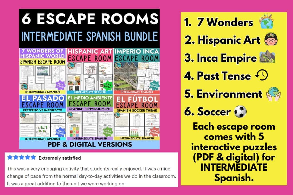 escape rooms for spanish class