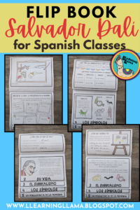 Interactive notebook and flip book for salvador dali spanish lesson