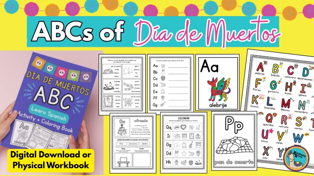 abcs of day of the dead worksheets for learning spanish and culture of dia de muertos