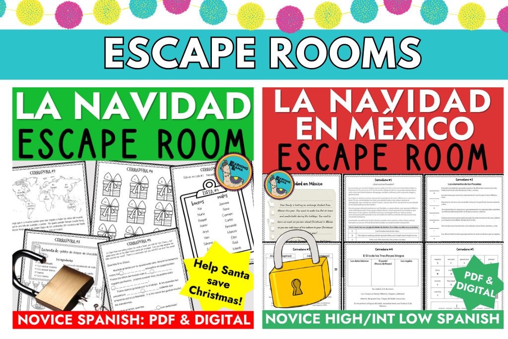 escape rooms for christmas in spanish class