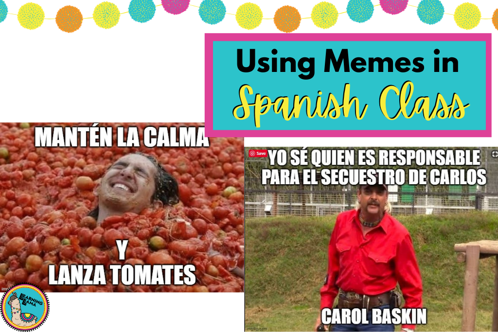 memes about la tomatina and tiger king to use in spanish class