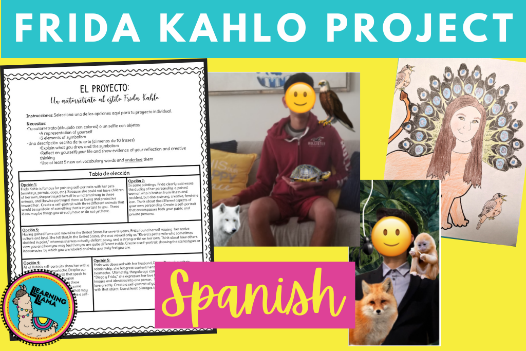 frida kahlo self portrait spanish project about animals