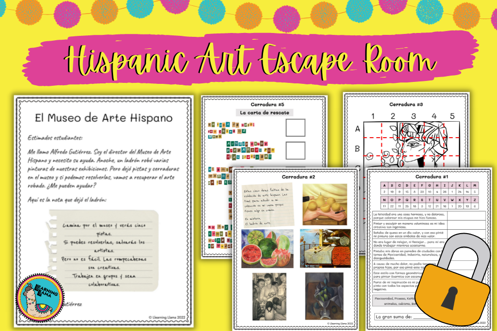 hispanic art escape room for spanish students