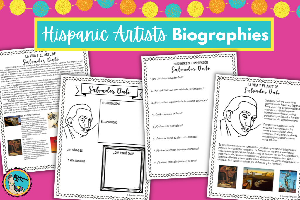 hispanic artist biogrpahies for spanish students