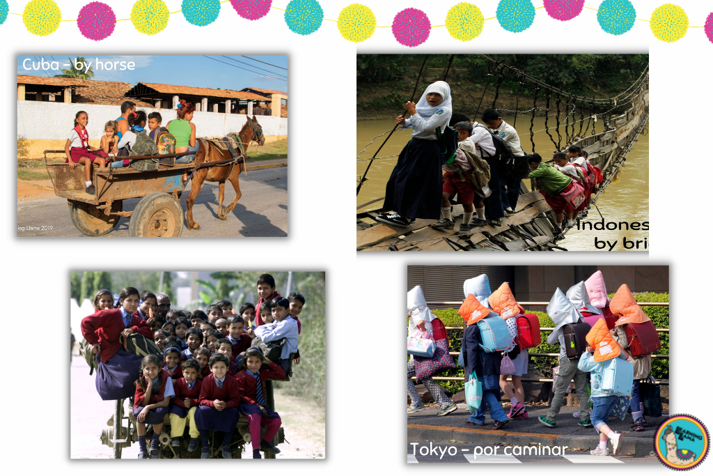 school transportation around the world for spanish class cultural lesson