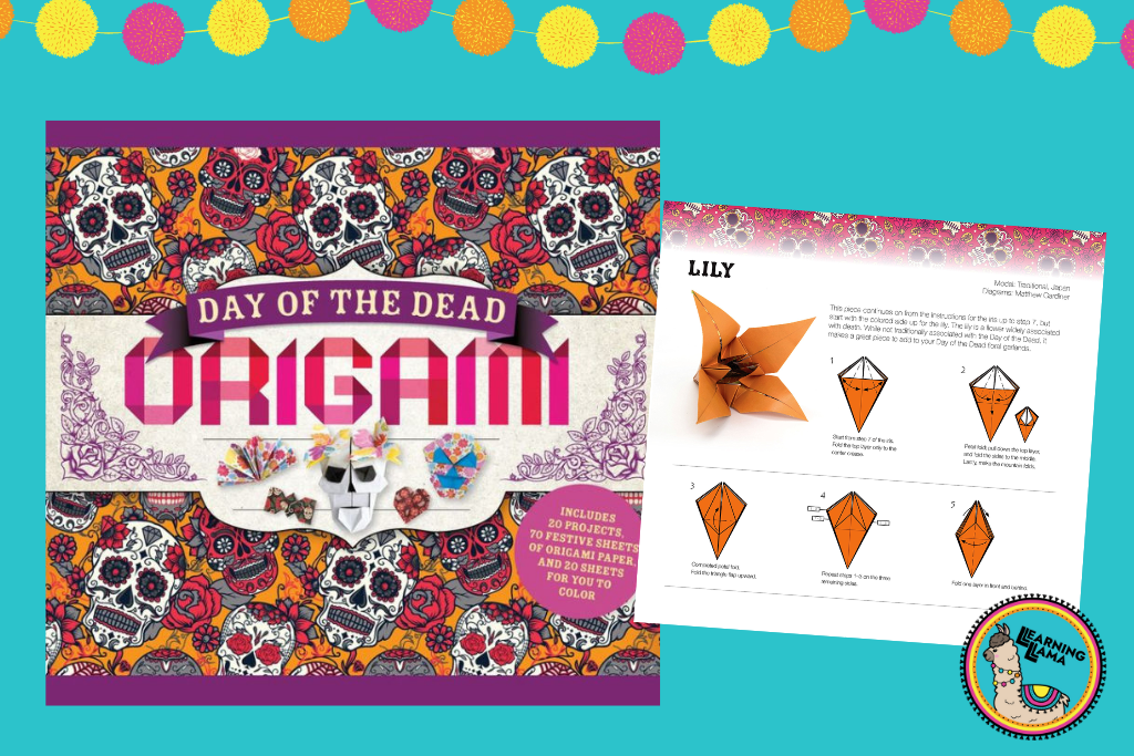 day of the dead origami book with sample page