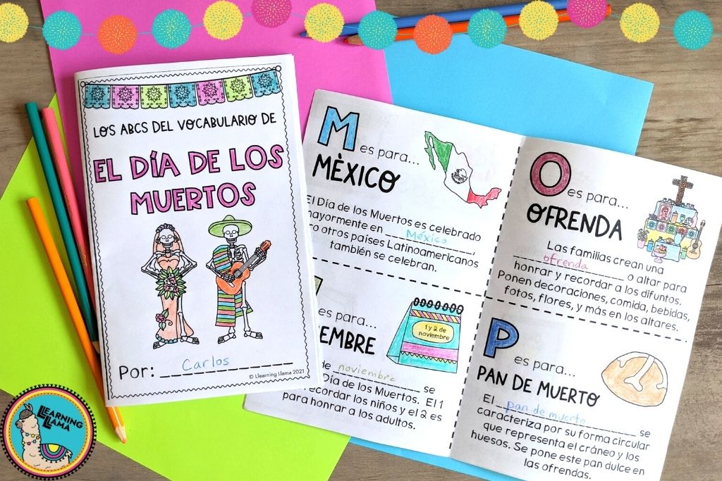 day of the dead abc vocabulary book for kids