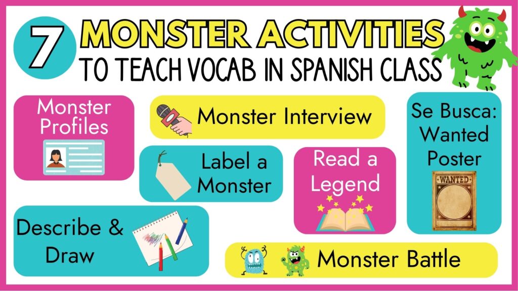 monster activities to teach vocab in spanish class