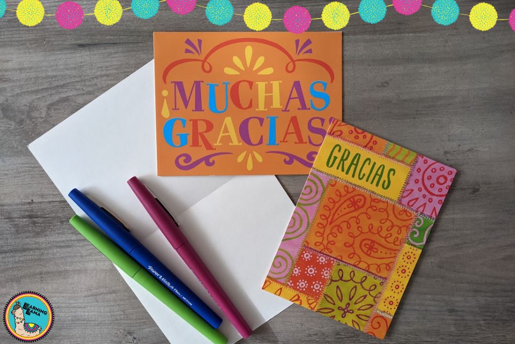 thank you notes for spanish classes to practice gratitude exercises