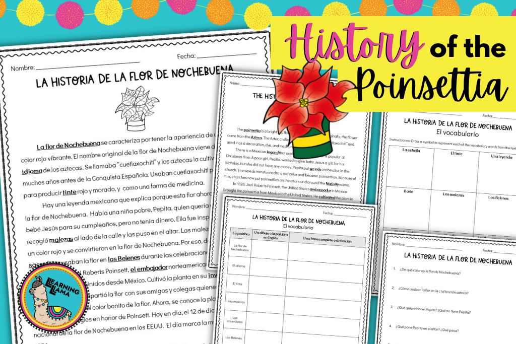 read about the history of the poinsettia with these differentiated texts and activities