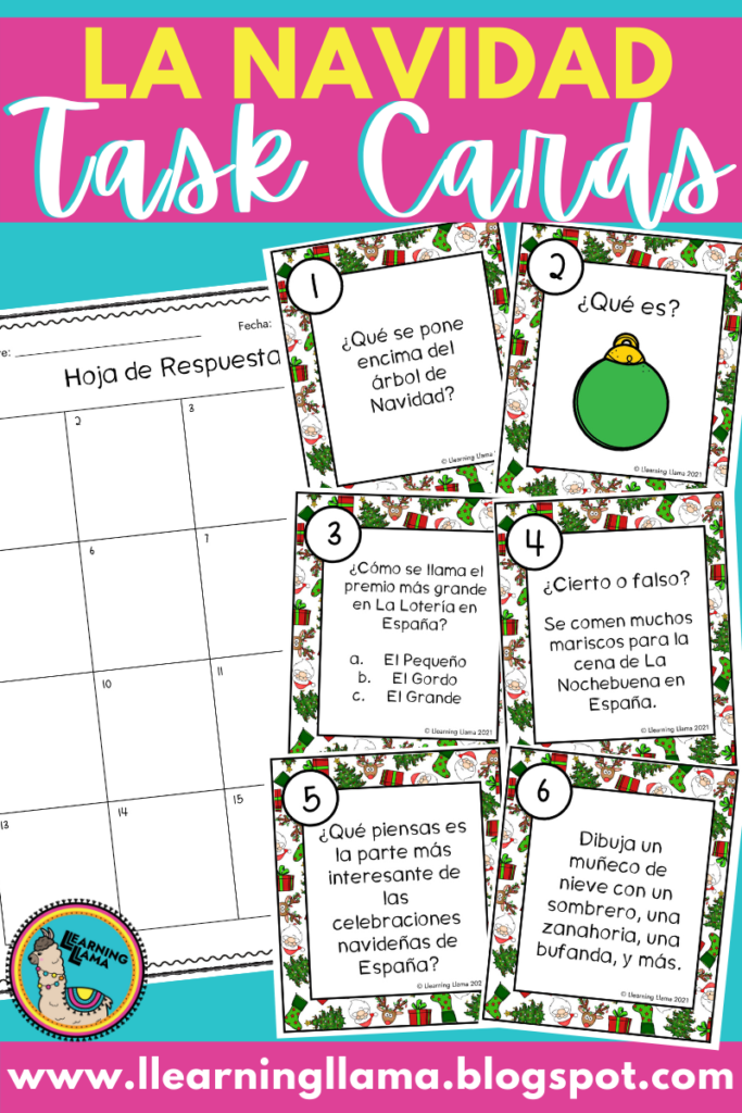 task cards for la navidad lessons