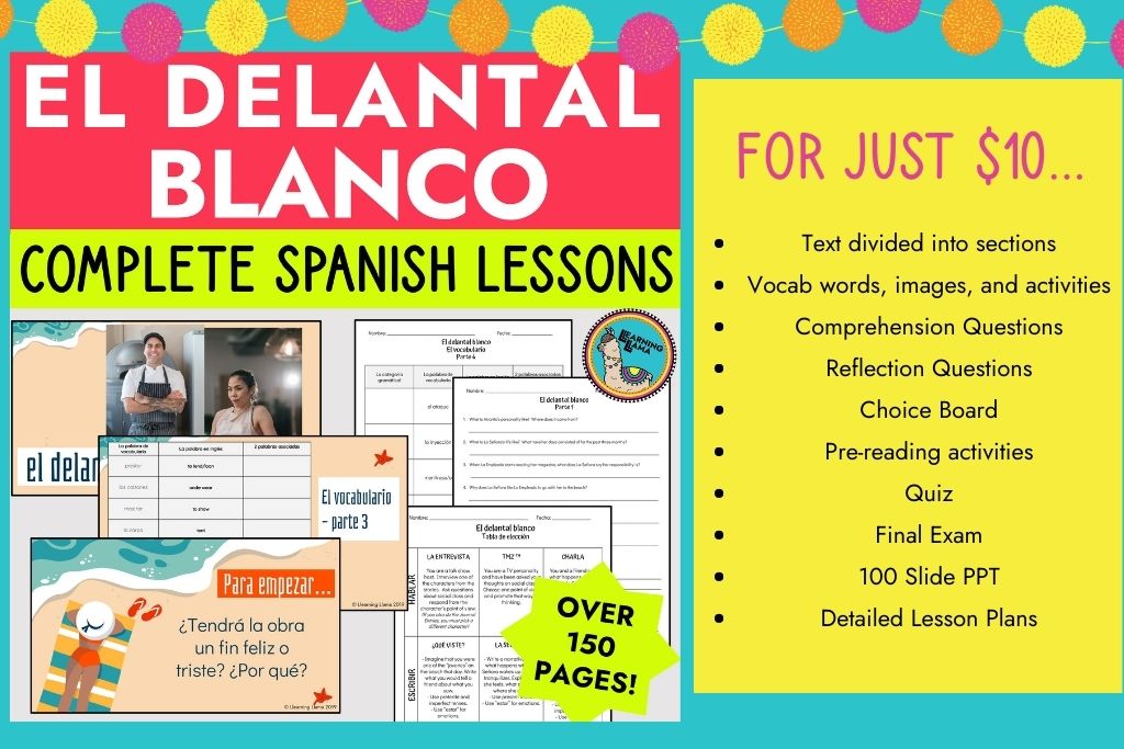 El delantal blanco lesson plan for spanish teachers