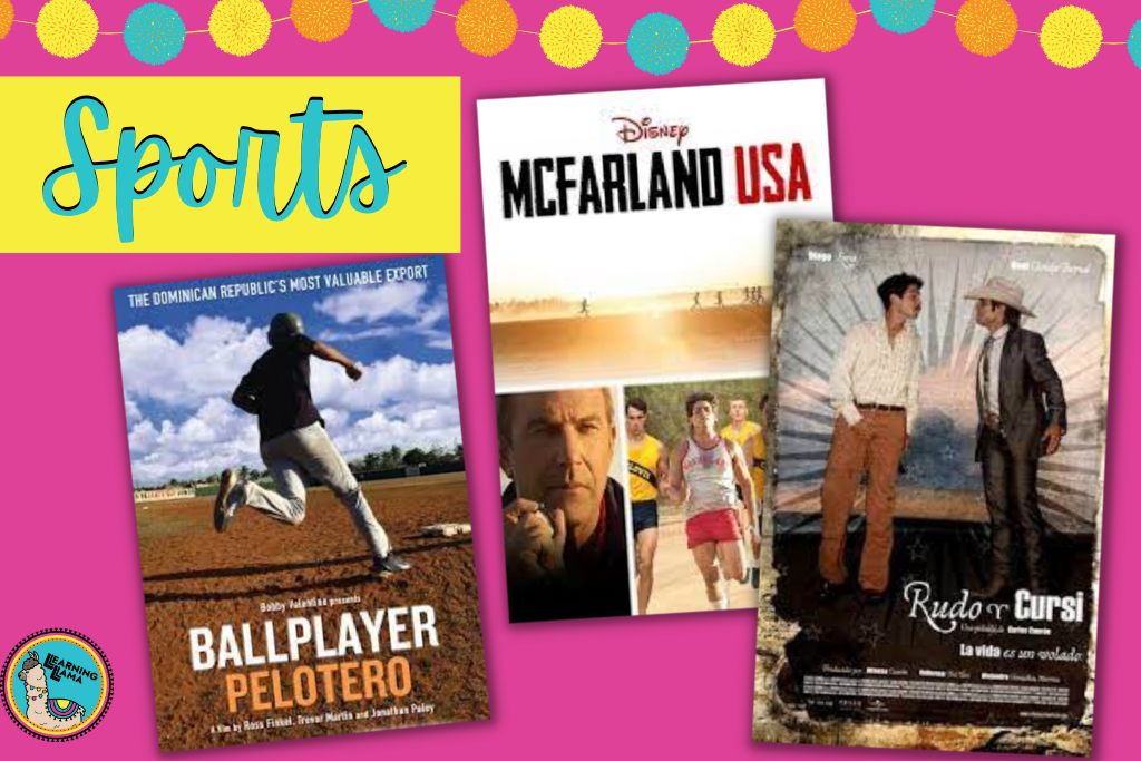 movies about sports for spanish class, including baseball, soccer, and cross country