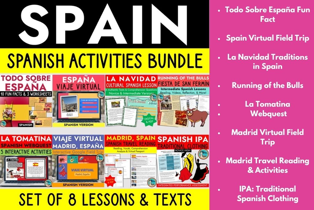 spain lesson plan bundle for spanish teachers