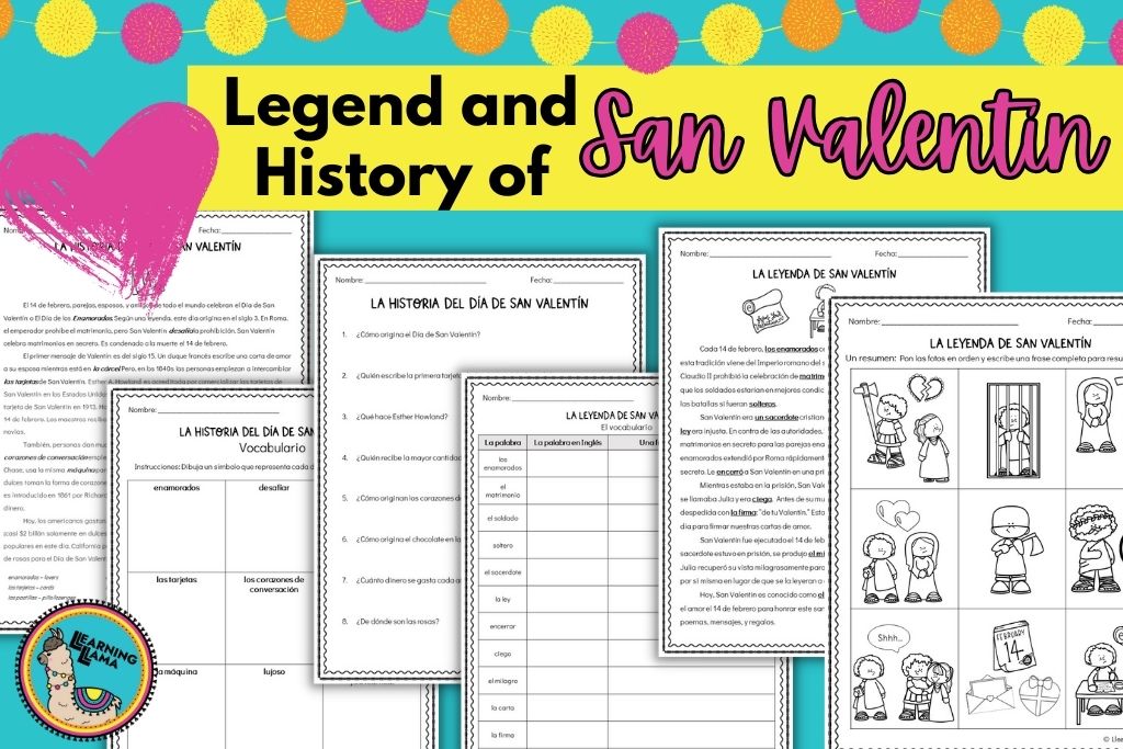 read about the history and legend of saint valentine with these differentiated spanish texts and activities