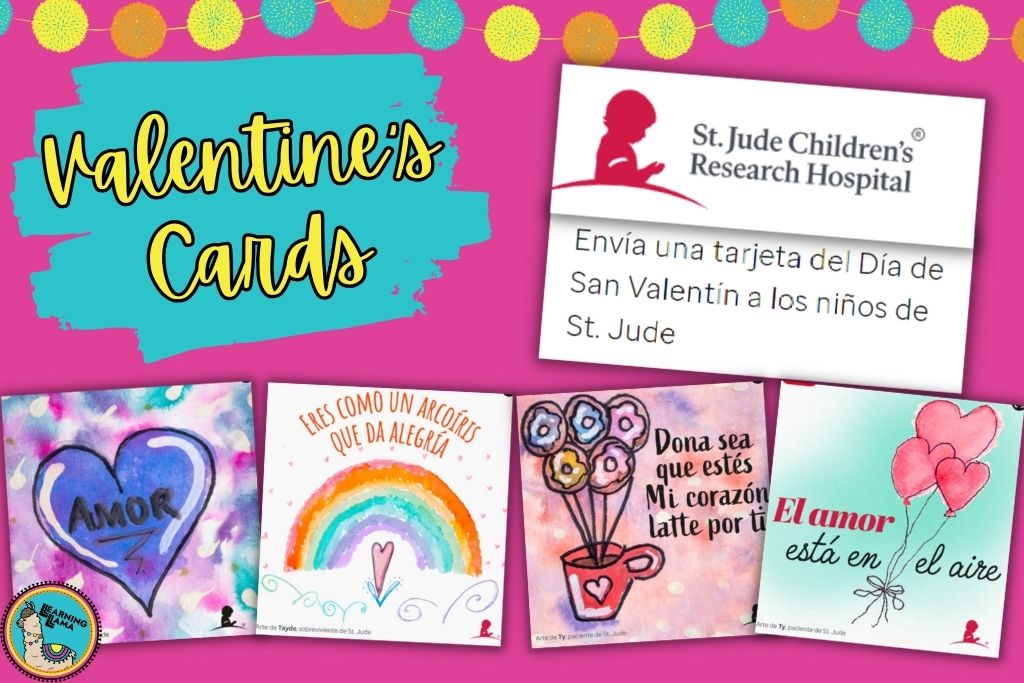 write cards for valentine's day in spanish to patients at st. jude's childrens hospital