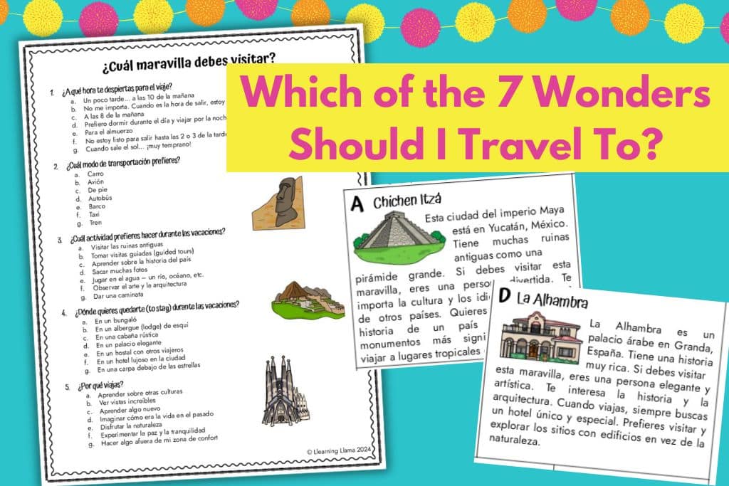 which of the 7 wonders of the hispanic world should i travel to personality quiz for spanish students