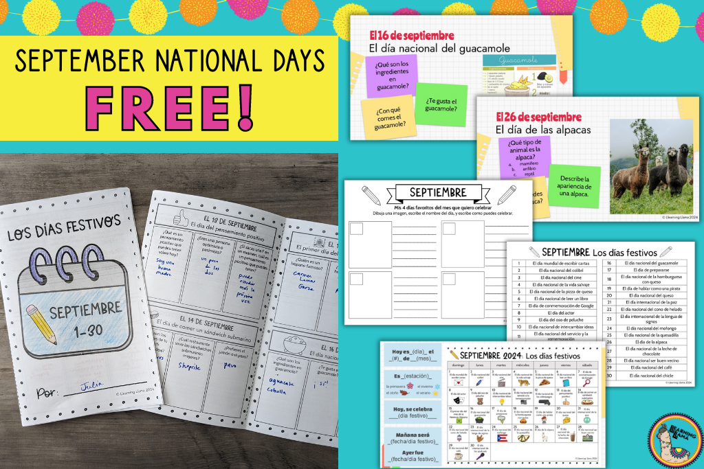 national days calendar for a classroom routine