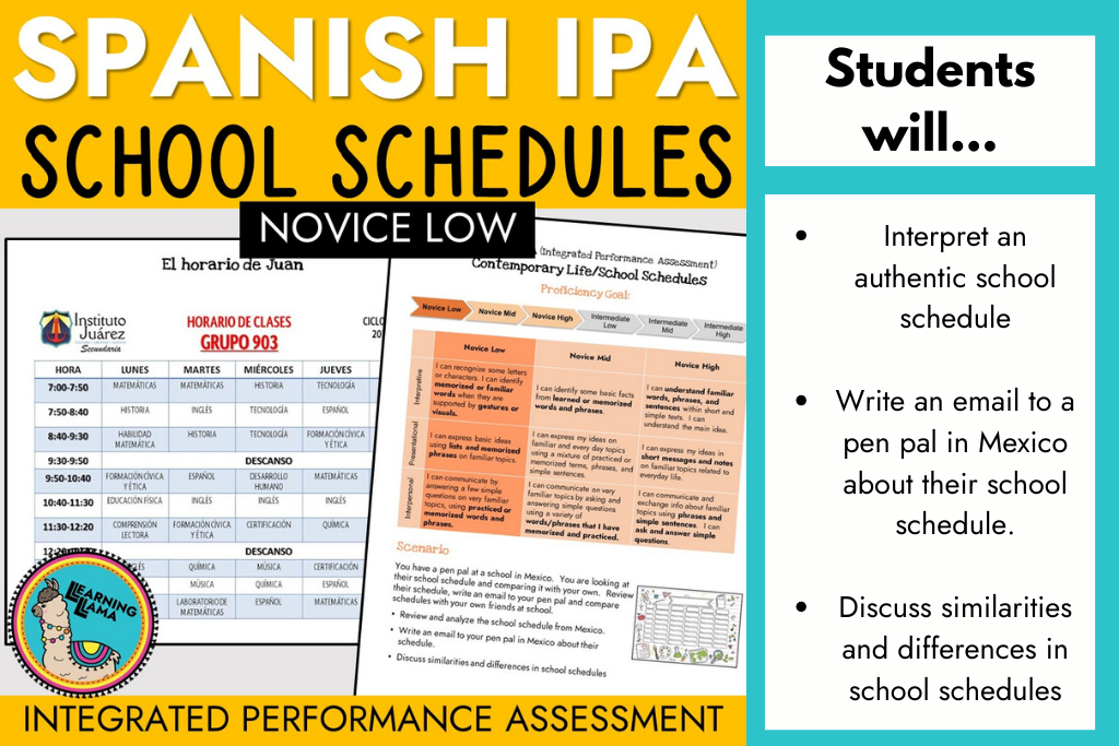 spanish ipa about school schedules