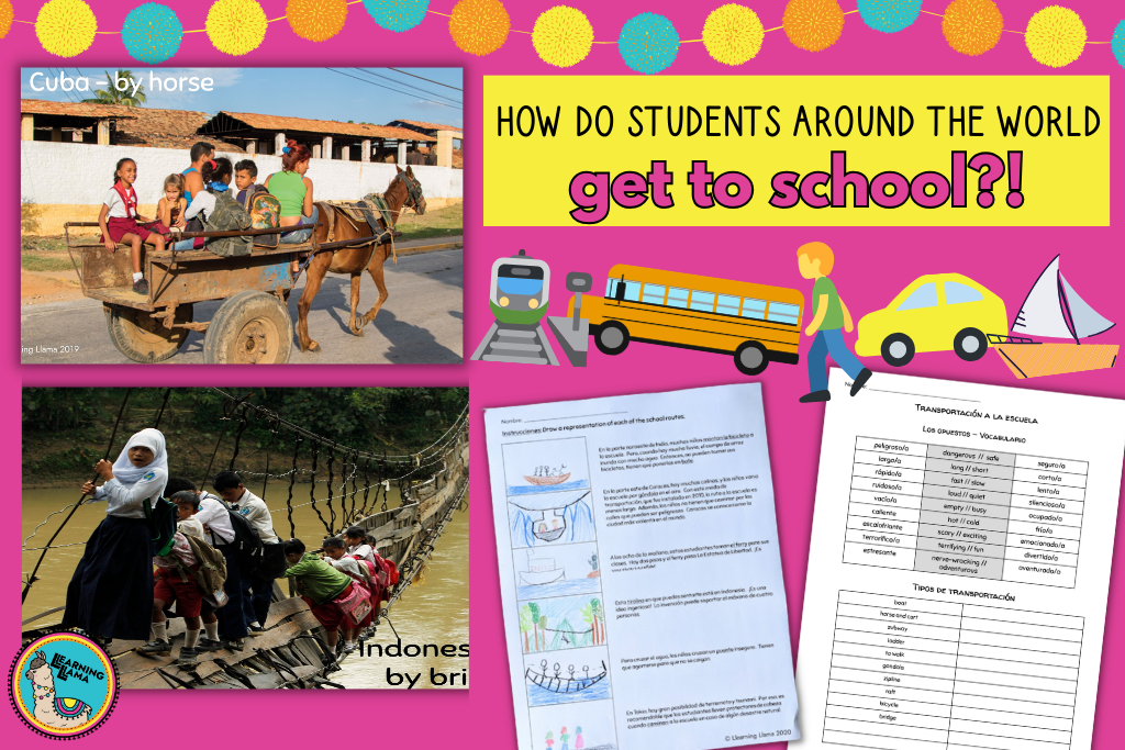 school transportation around the world, a cultural lesson for a school unit