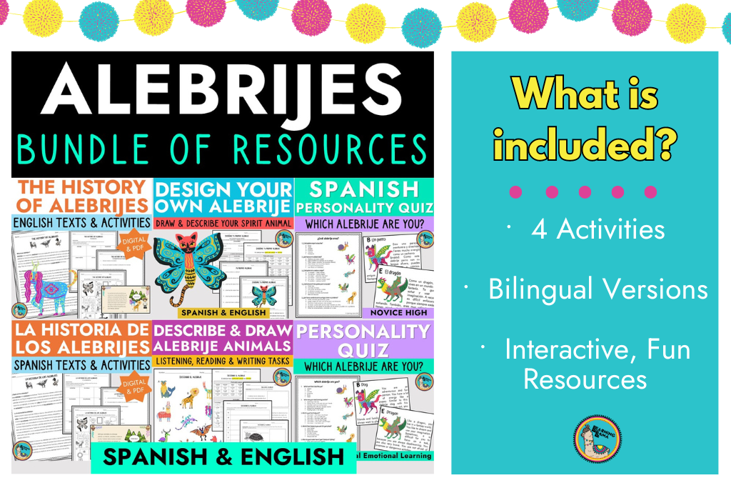 alebrije animals bundle of resources for spanish teachers