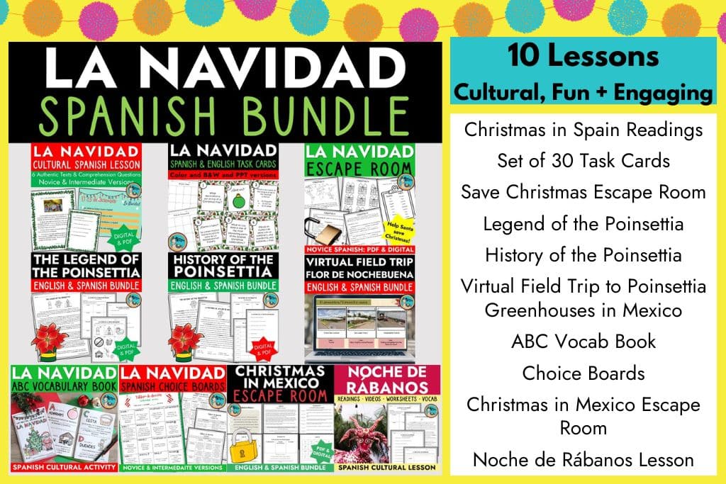 navidad spanish bundle of lessons for spanish class