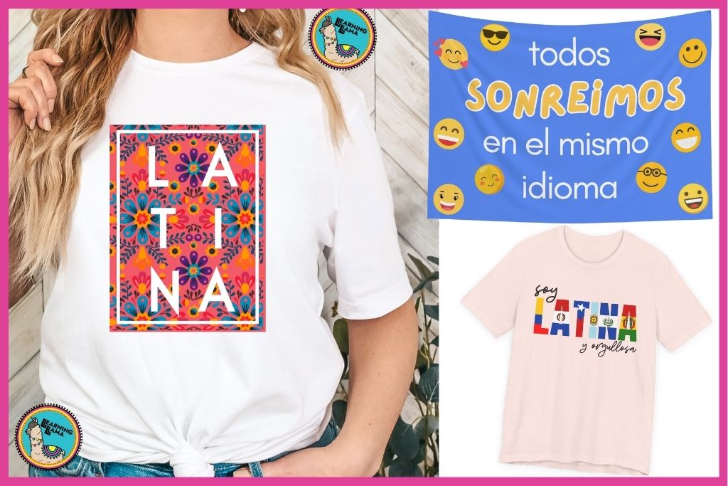 latina pride shirts and wall decor for hispanic heritage month