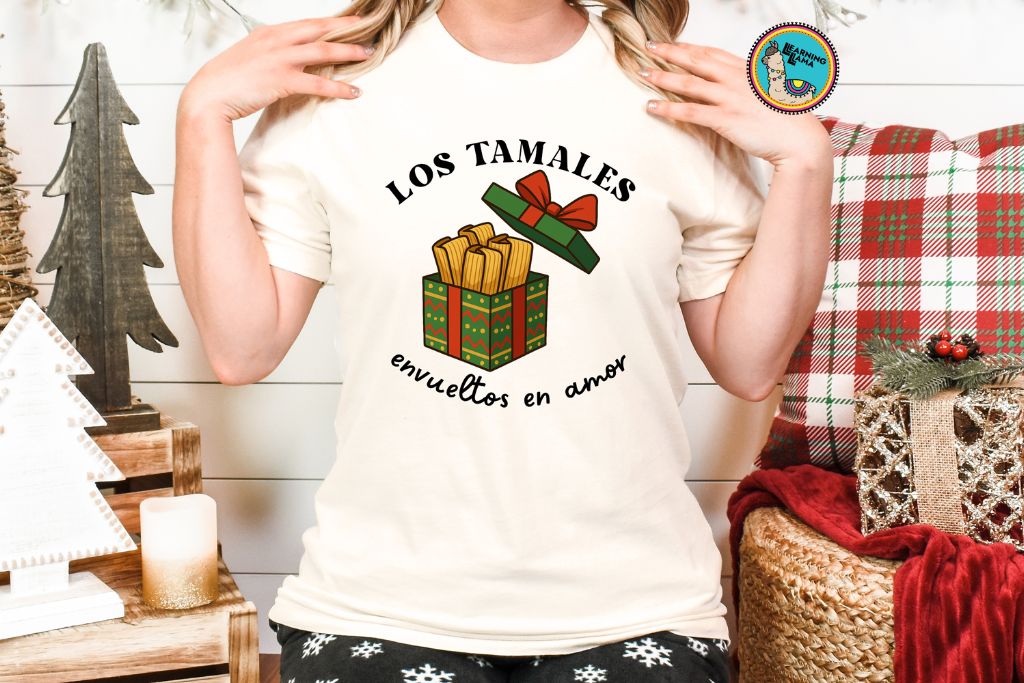 tamales shirt for christmas family matching shirt for a tamale crew. tamales wrapped in love in a christmas gift box