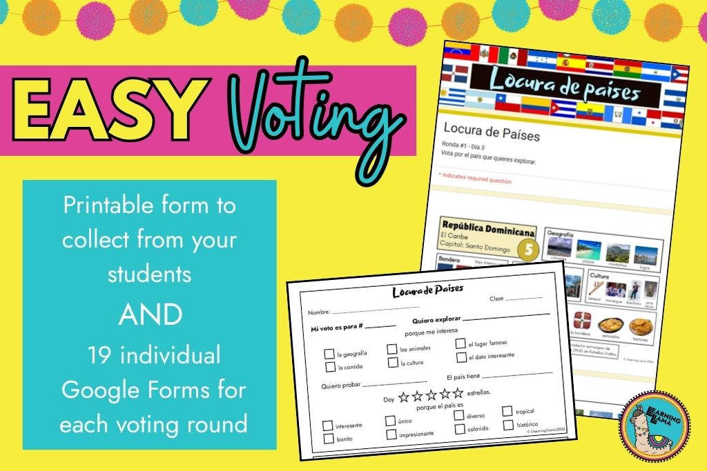 student voice in the classroom with hispanic heritage month bracket activity