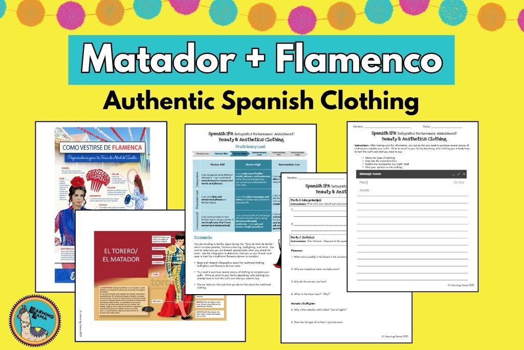 authentic matador clothing for bullfighting outfit for spanish class activity