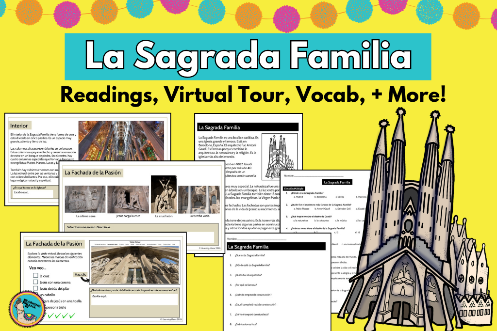 la sagrada familia barcelona lesson plan with virtual tour and reading comprehension passage